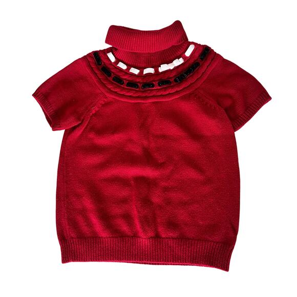 Gymboree Girls' Red Knit Turtleneck Sweatee - Size M (7/8) - Picture 1 of 3
